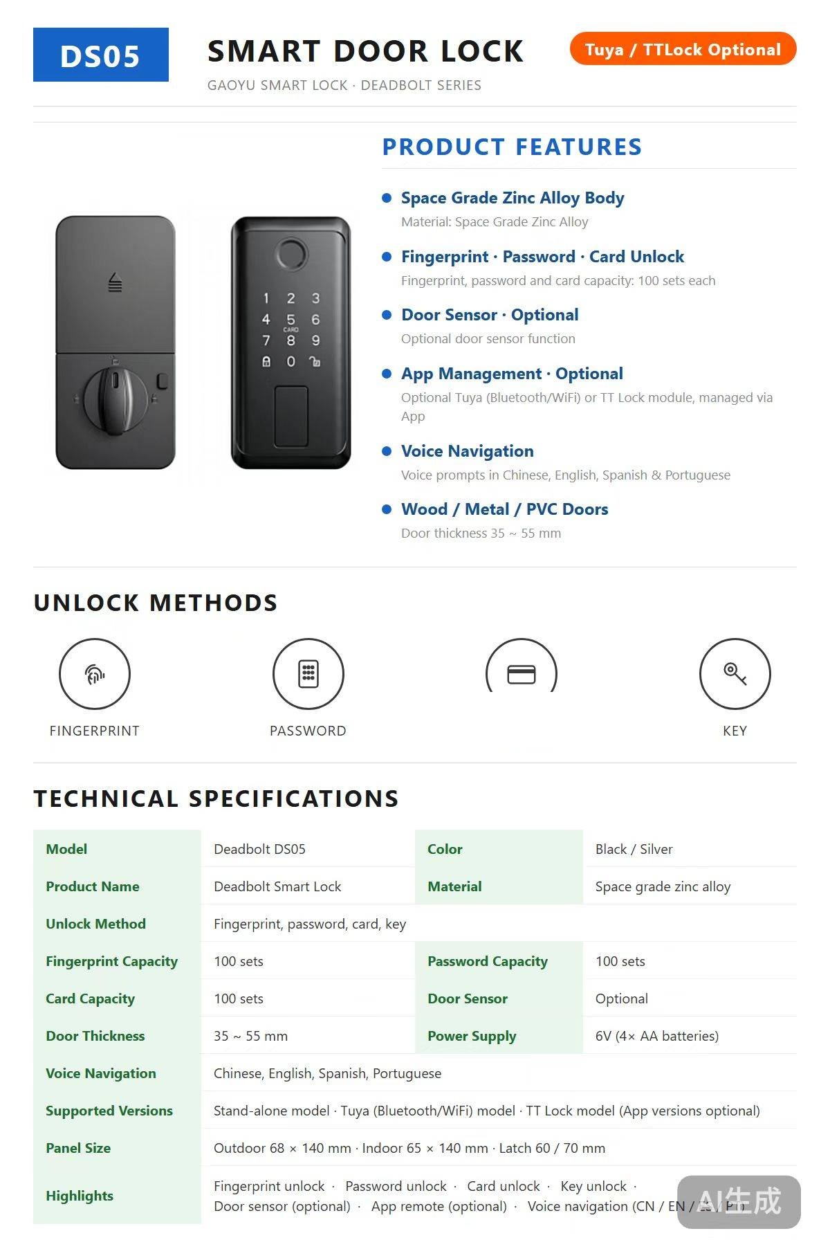 DS07 specification sheet