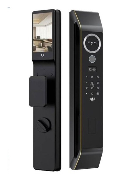 GAOYU N7 Full-Auto Face Recognition Smart Lock - Curved Gold Trim