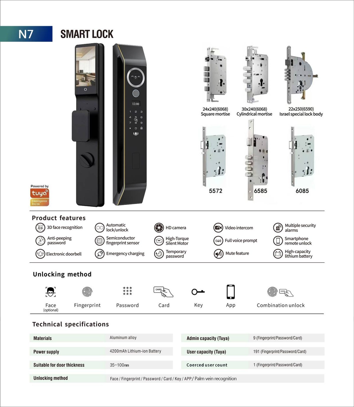 N7 specification sheet