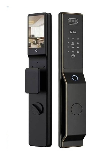 GAOYU N9 Full-Auto Face Recognition Smart Lock - Flagship All-Black Gold Trim